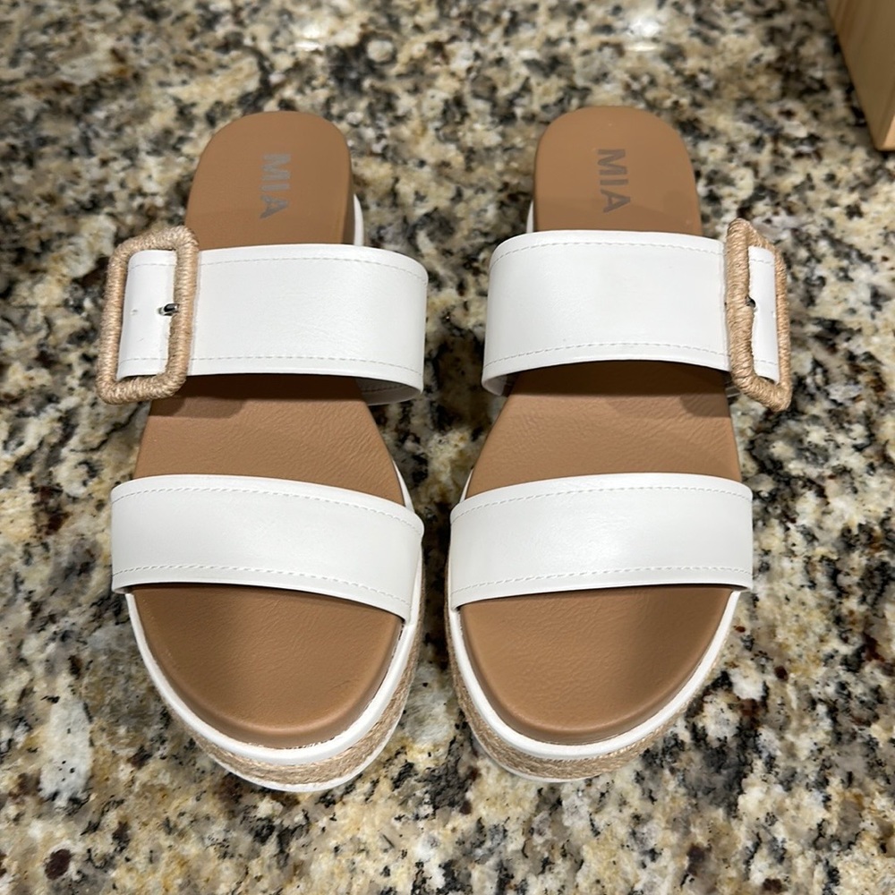 Francesca's Collections White Espadrille Sandals
